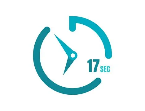 Timer 17 sec Simple icon design, 17 second timer clocks. 17 sec stopwatch ico 스톡 일러스트