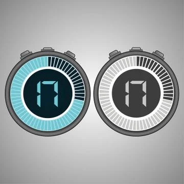 Timer 17 seconds isolated on gray background Stock Illustration
