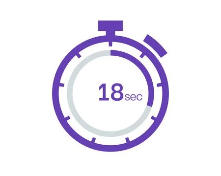 Timer 18 sec icon, 18 seconds digital timer. Clock and watch, timer, countdow Illustrazione stock