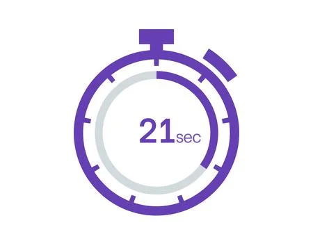 Timer 21 sec icon, 21 seconds digital timer. Clock and watch, timer, countdow Stock Illustration
