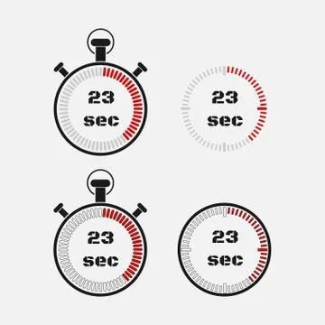 Timer 23 seconds on gray background . イラスト素材