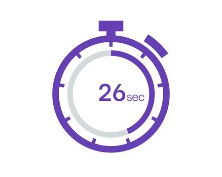 Timer 26 sec icon, 26 seconds digital timer. Clock and watch, timer, countdow Stock Illustration