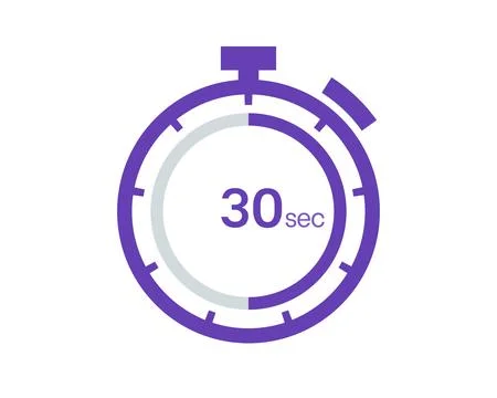 Timer 30 sec icon, 30 seconds digital timer. Clock and watch, timer, countdow Stock Illustration