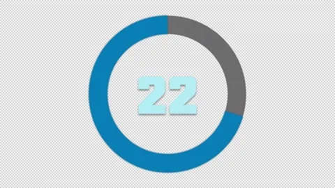 Timer 30s CountDown LightBlue HD Stock Footage 161990590