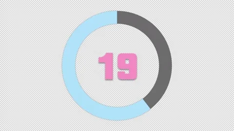 Timer 30s CountDown LightBlue Pink HD Stock Footage 161988934