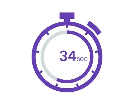 Timer 34 sec icon, 34 seconds digital timer. Clock and watch, timer, countdow Stock Illustration