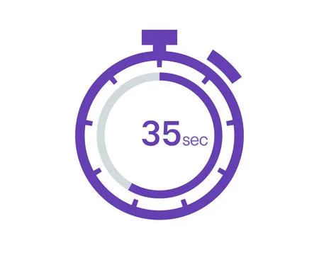 Timer 35 sec icon, 35 seconds digital timer. Clock and watch, timer, countdow Stock Illustration
