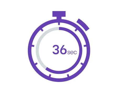 Timer 36 sec icon, 36 seconds digital timer. Clock and watch, timer, countdow Stock Illustration