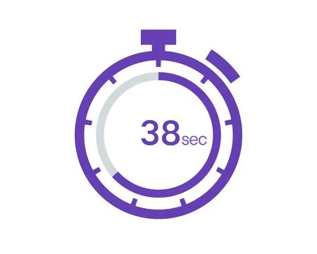 Timer 38 sec icon, 38 seconds digital timer. Clock and watch, timer, countdow Stock Illustration