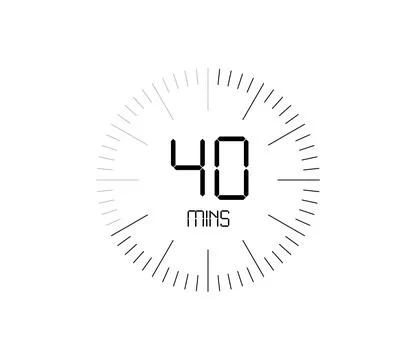 Timer 40 mins icon, 40 minutes digital timer 스톡 일러스트