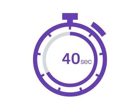 Timer 40 sec icon, 40 seconds digital timer. Clock and watch, timer, countdow Illustrazione stock