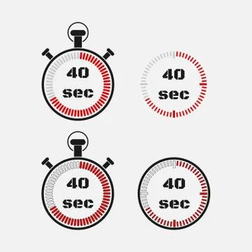 Timer 40 seconds on gray background . Stock Illustration