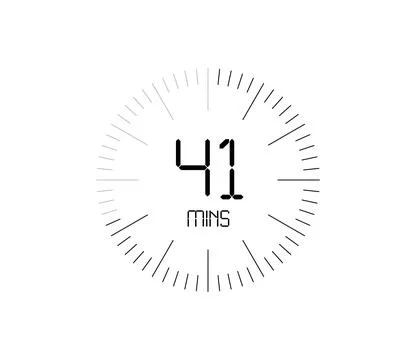 Timer 41 mins icon, 41 minutes digital timer 스톡 일러스트