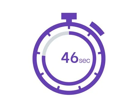 Timer 46 sec icon, 46 seconds digital timer. Clock and watch, timer, countdow Stock Illustration