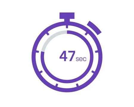 Timer 47 sec icon, 47 seconds digital timer. Clock and watch, timer, countdow Stock Illustration