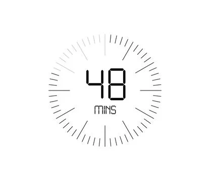 Timer 48 mins icon, 48 minutes digital timer 스톡 일러스트
