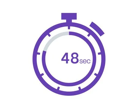 Timer 48 sec icon, 48 seconds digital timer. Clock and watch, timer, countdow Stock Illustration