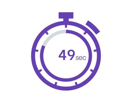 Timer 49 sec icon, 49 seconds digital timer. Clock and watch, timer, countdow Stock Illustration
