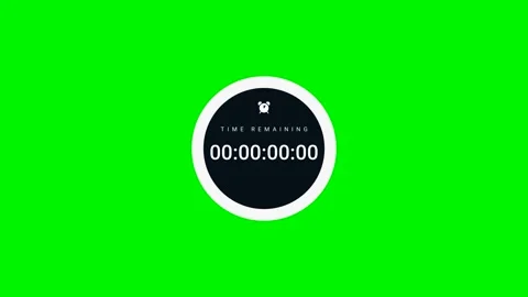 Timer for 5 seconds on a green background Video stock 201653387