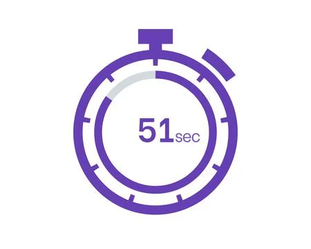 Timer 51 sec icon, 51 seconds digital timer. Clock and watch, timer, countdow Stock Illustration