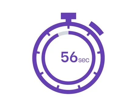 Timer 56 sec icon, 56 seconds digital timer. Clock and watch, timer, countdow Stock Illustration