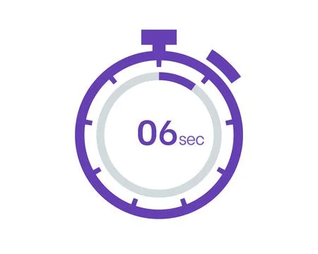 Timer 6 sec icon, 6 seconds digital timer. Clock and watch, timer, countdown Stock Illustration