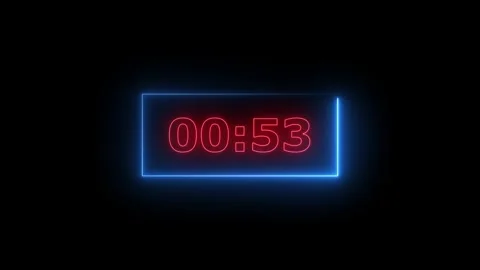 Timer from 60 to 0 seconds. 1 minute countdown. 60 seconds countdown timer .. Stock Footage 310075402