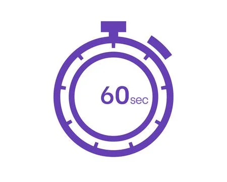 Timer 60 sec icon, 60 seconds digital timer. Clock and watch, timer, countdow Stock Illustration