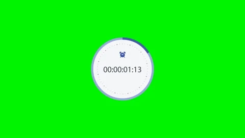 Timer for 7 seconds on a green background Stock Footage 201653374