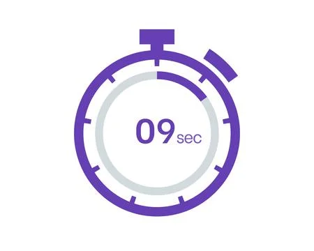 Timer 9 sec icon, 9 seconds digital timer. Clock and watch, timer, countdown Stock Illustration