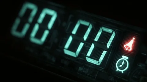 Timer alarm on the black background Stock Footage 73041871