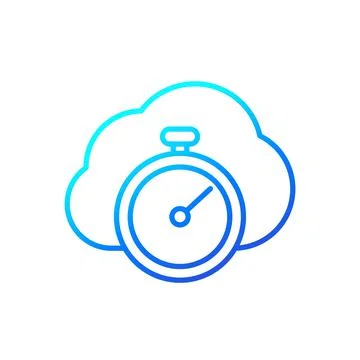 Timer and cloud line icon Stock Illustration