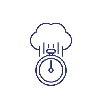 Timer and cloud line icon, vector Stockillustratie