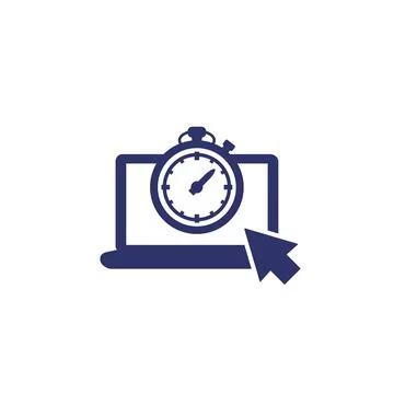 Timer and countdown icon with a laptop Stock-Illustration