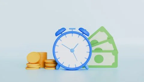 Timer and finance, time is money, Quick payment, easy credit, time money Stock Illustration