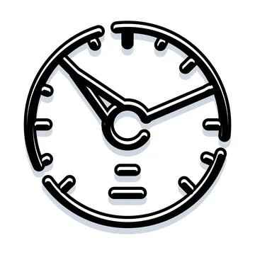 Timer and gauge dial showing time management deadline Stock Illustration