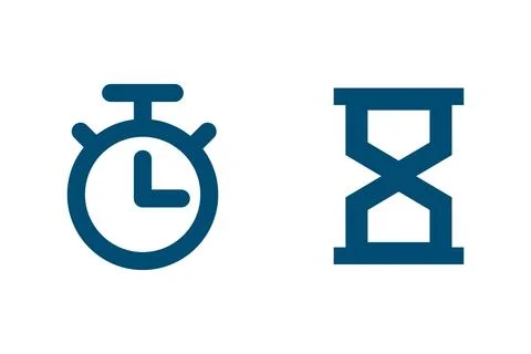 Timer and hourglass icon set. Stock Illustration