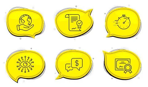 Timer, Approved agreement and Payment received icons set. Artificial Stock Illustration