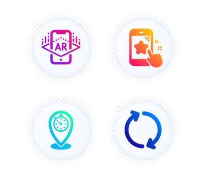 Timer, Augmented reality and Star rating icons set. Refresh sign. Vector Stock Illustration