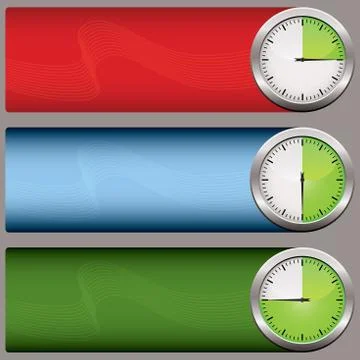 Timer banners Stock Illustration