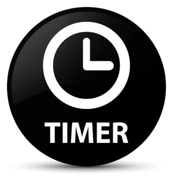 Timer black round button Stock Illustration