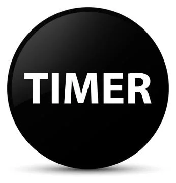 Timer black round button Stock Illustration