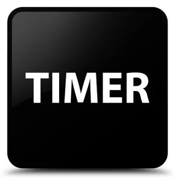 Timer black square button Stock Illustration