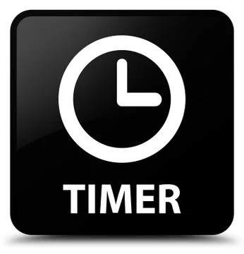 Timer black square button Stock Illustration