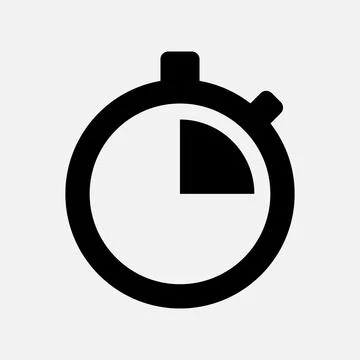 Timer black vector icon on white background Illustrazione stock