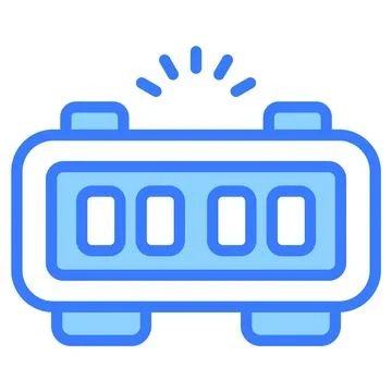 Timer blue outline icon, Merry Christmas and Happy New Year icons for web a.. Stock Illustration