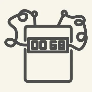 Timer bomb line icon. Clock bomb vector illustration isolated on white 库存插图
