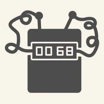 Timer bomb solid icon. Clock bomb vector illustration isolated on white Stock Illustration
