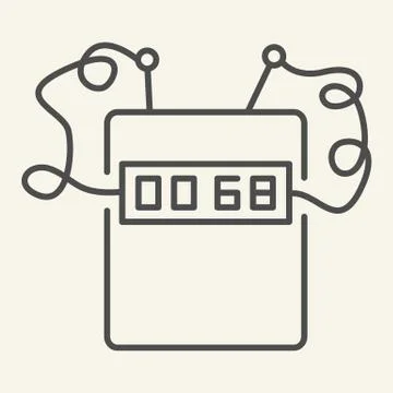 Timer bomb thin line icon. Clock bomb vector illustration isolated on white Stock Illustration