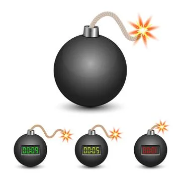 Timer bomb vector design illustration isolated on white background Stock Illustration